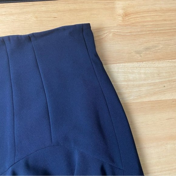 RODEO SHOW Bianca Dark Navy Hi Lo High Waisted Frill Hem Midi Skirt - Picture 8 of 9